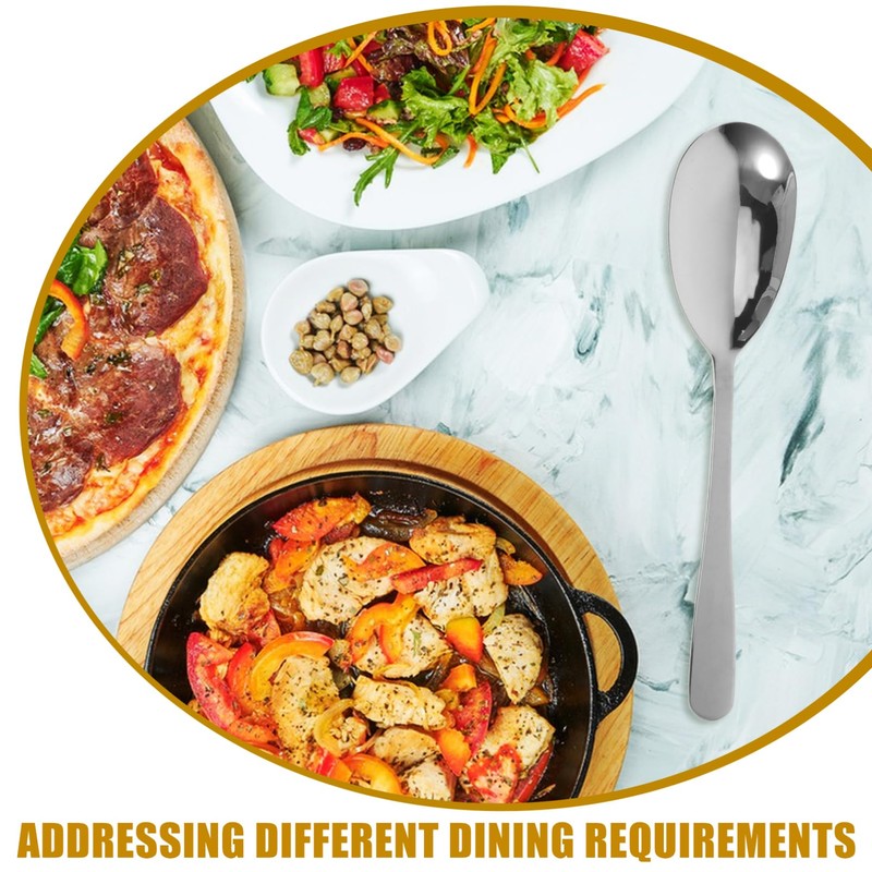 iplusmile 2pcs Stainless Steel Salad Server Set Elongated Thickened Fork