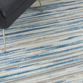 Nourison Jubilant Modern Coastal Blue Area Rug 5'3" x 7'3", 5' x 7