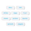 YouCopia, 10-Piece Set ReStickable 3D Fridge Labels, Reusable Nano-Suction, White