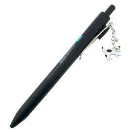 miwaki sya-pen01 Ballpoint Pen, Gel Ink, Black, Sharing, Cat Accessory, Simple Cat with Charm, Removable, Epoxy Resin, Hand-painted, Made in Japan, Silver sya-pen01, Beetle Cat A