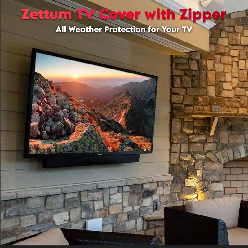 Zettum Outdoor TV Cover 65 Inch – 600D Waterproof Weatherproof