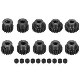 Rebower 48 P Steel Pinion Gear Set 16T 17T 18T 19T 20T 21T 22T 23T 24T 25T for 3.175 mm Shaft Hardened Steel Pinion Gear with Screws for RC Car Motor
