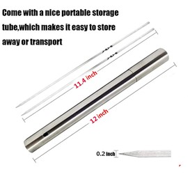 Stainless Steel Kabob Skewers, Heavy Duty Grilling Skewers, 12" Long Barbecue Skewers, Resuable BBQ Sticks for Shish Meat Shrimp Chicken (Set of 20 pcs Skewers +1 Tube Storage) (Flat Skewers)