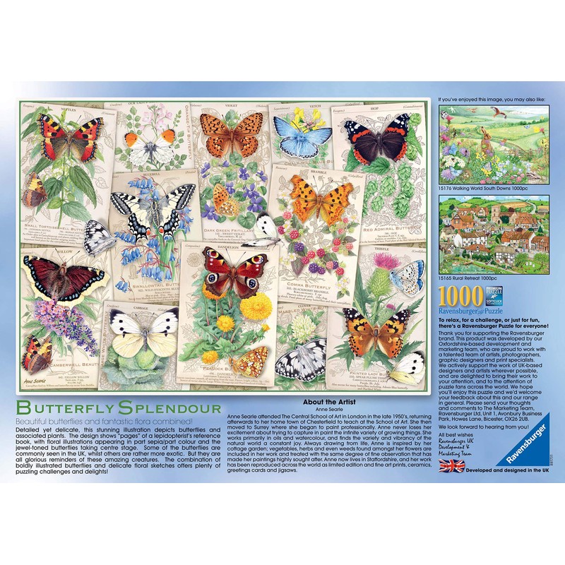 Ravensburger Butterfly Splendours 1000 Piece Jigsaw Puzzle for Adults and