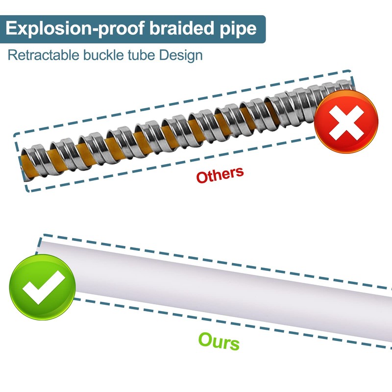 Aleasha Extra Long Shower Hose - 63 Inches Extension for