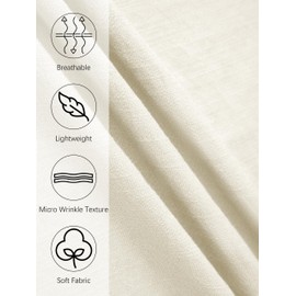 SEVEGO Mens Casual Linen Pants 34'' Elastic Waist Drawstring Straight-Legs Summer Beach Loose Fit Trousers Beige, L