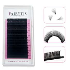 Cashmere Lash Extensions C CC D Curl 8-25mm Mixed & Single Length Tray,Self Adhesive Lashes Natural Look, lash extension trays for Cashmere Fibers for Salon Use,Matte Black（0.05-CC-8mm）
