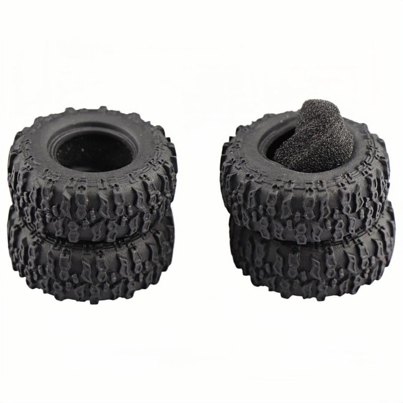 Aimrock 4pcs 0.7" Tires RC Rubber Wheels Tyres for Axial