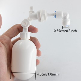 2pcs Water Filter Float Ball Valve，1/4 Inch Mini Float Valve for Water Tank Pump，Aquarium Water Purifiers Reverse Osmosis System(White)