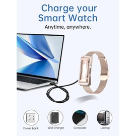 WUNIAK Charging Cable for GOLORISTOR DS03 Smart Health Wristband, Magnetic USB Flexible Charging Cable Accessories for GOLORISTOR DS03 Smart Health Wristband,(2 Pack)