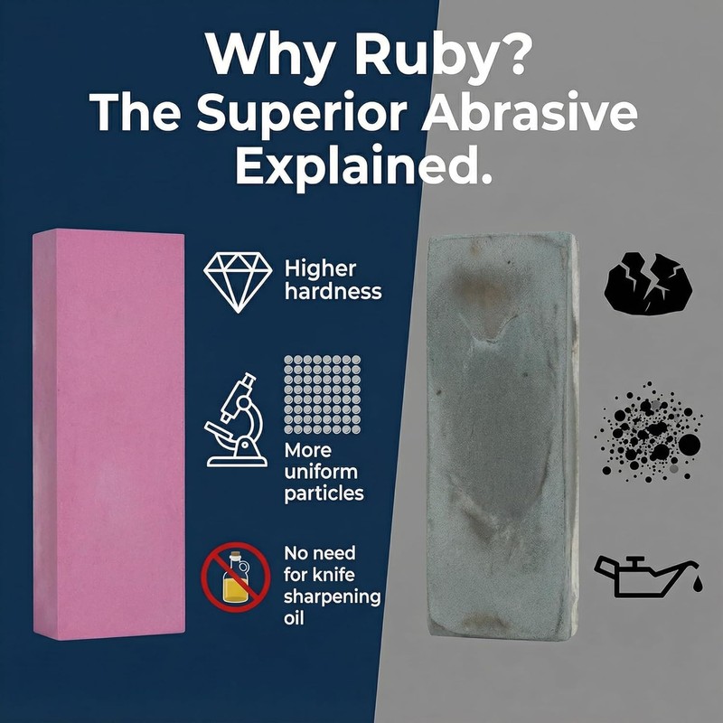 Ruby Sharpening Stone 3000 Grit Fine Whetstone, Water Sharpening Stone