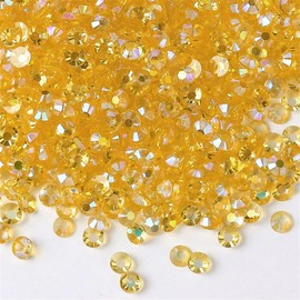 1000 Pieces SS20 5mm Flatback Rhinestones AB Clear Round Gems Crystals for Nail Art DIY Crafts Clothes Shoes Bags （Transparent Golden Yellow AB）