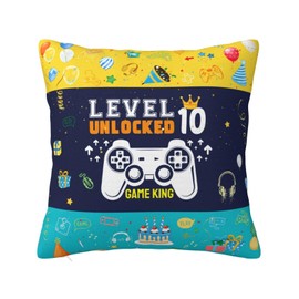 ZUMBULKJ 10 Year Old Boy Gifts, Birthday Gifts for 10 Year Old Boys Ideas, 10th Birthday Decorations for Boy, Double Digits Bday Boys Gift, Ten Age Gift for Him Throw Pillow Covers 18x18 Inch