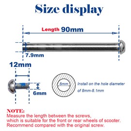 M8x90mm Axles Screws for 2-3-4-Wheel Kid Scoote Replacement Micro Mini Foldable Kick Scooter Kids Scooters Axles Repair