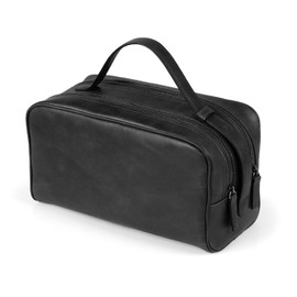 Londo Two Compartment Genuine Leather Travel Bag - Unisex (Black)