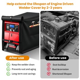 1200D Heavy Duty Engine Driven Welder Cover, Fits Bobcat 225/230/250/265/325 & Ranger 260/330 Engine-Driven Welder, All Weather Outdoor Protection, Reflective Strips & Storage Pockets 42"Dx22"Wx30"H