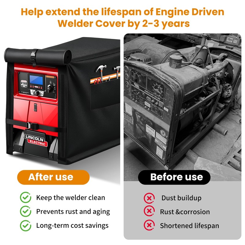 1200D Heavy Duty Engine Driven Welder Cover, Fits Bobcat 225/230/250/265/325
