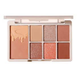 MIIEOIN Eye Shadow Palette, Hot Topic on SNS, High Color, No Discarded Colors, Eye Shadow, Glitter, Aishato Palette, Cosmetic, 7 Colors, High Color, Lasting Unique Powder, Cosmetic Tray (02# Mahogany)