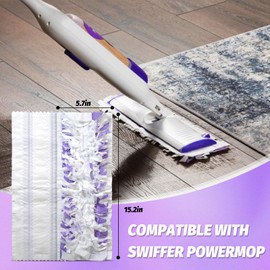 Disposable Power Mop Pads Refills for PowerMop，Multi-Surface Mopping Pad Refills for Floor Cleaning (White & Purple, 20 Pack)