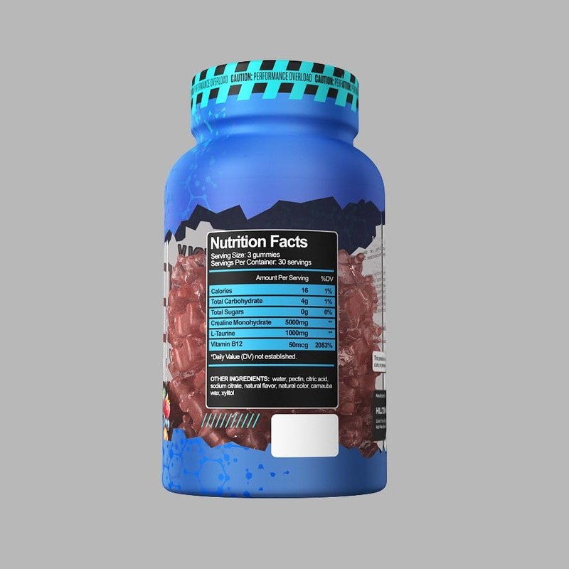 Creatine Gummies with L-Taurine & Vitamin B12 – 90 Vegan