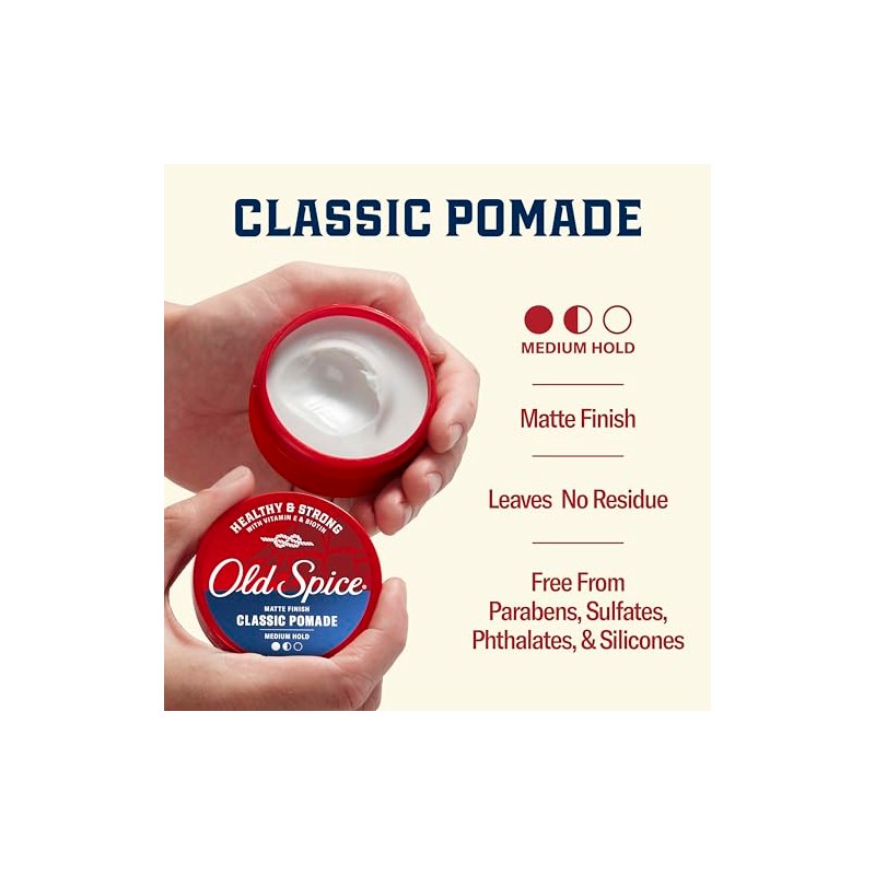 Old Spice Hair Styling Pomade for Men, Medium Hold No