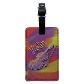 Graphics & More Violin Instrument Music Strings Band Orchestra Leather Luggage Id Tag, Black