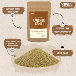 Hevela - Smoking Sand [Extra Fine] - 200 g - for Smoking - Premium Fire Sand as a Base for Incense Burners - for Frankincense, Incense Mixtures and Incense Sticks