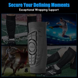 Aegicormy Professional Grade Protective Sleeve Soccer shin Guards, breathableand Comfortable, and are Protective Gear for Kids, Teens and Adults (A- Black, L-Adult Size: Weight 50-70kg/110-155lbs)