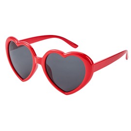 Zando Oversized Red Heart Shaped Sunglasses for Women - Stylish Fashion Love Glasses