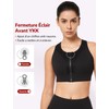 Yvette Sports Bra with Front Closure Mesh Racer Back Full