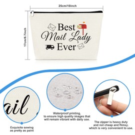 Mail Carrier Gifts Makeup Bag for Women Postal Worker Gift Mail Lady Gift Mail Carrier Thank You Gift Appreciation Gift Cosmetic Bag Pouch Birthday Christmas Gift for Mail Carrier Lady Retirement Gift