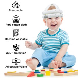 Baby Protective Caps Infant Helmet for Crawling Walking and Playing Soft Cushion, Adjustable Toddler Head Protector Safety Head Guard 1-2 Years Old