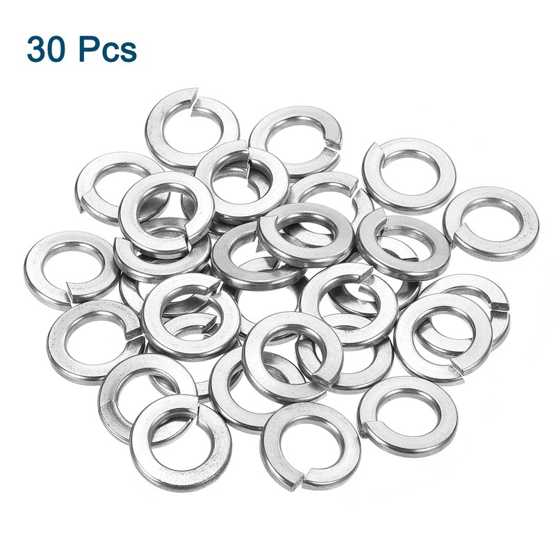 sourcing map 7/16" Split Lock Washer, 30Pcs 304 Stainless Steel
