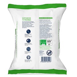 CeraVe Hydrating Facial Cleansing Makeup Remover Wipes| Plant Based Face Wipes| Biodegradable in Home Compost| Face Wash Cloth| Suitable for Sensitive
