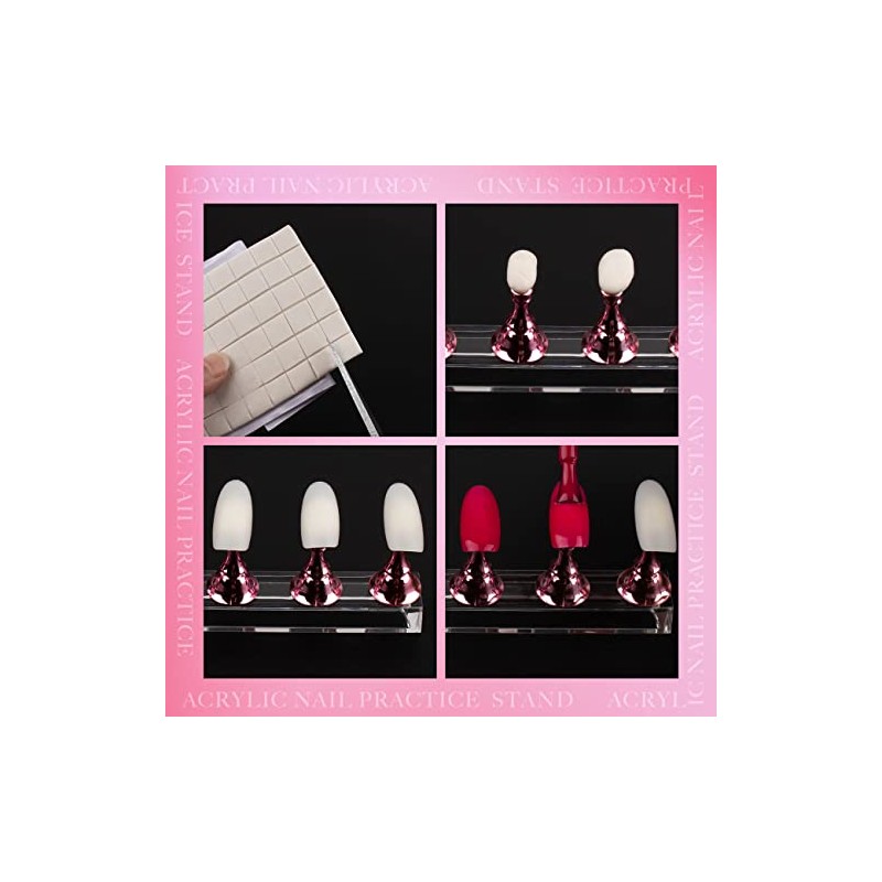 Soporte de uñas acrílico para uñas, soporte magnético para práctica,