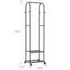 Clothes Rack - Space-Saving Clothing Rack with Wheels, 2-Tier Dense