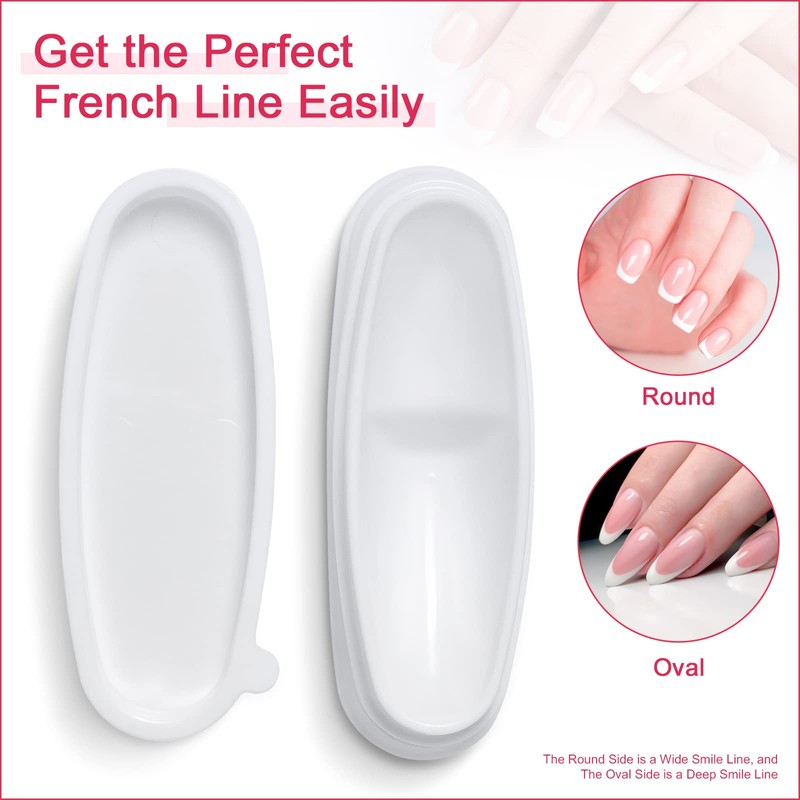 krofaue Nail Dip Container Dipping Powder Tray French Nail Smile