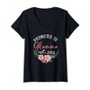 Womens Promoted to Glamma Est 2024 First Time Grandma V-Neck