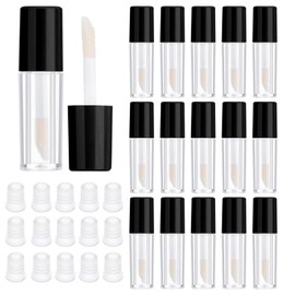 Kighdel 15PCS Lip Gloss Tubes,Lip Gloss Tubes Empty Portable Empty Lip Gloss Tubes DIY Clear Lip Gloss Containers Lipstick Sample Bottle Lipstick Lip Gloss Making (Black 1.3ML)