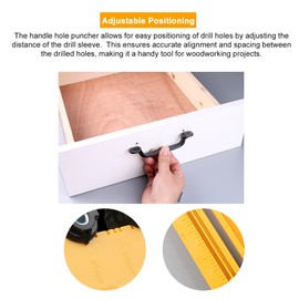 Cabinet Hardware Jig Template Tool Adjustable Dowel Drilling Guide Woodworking Punch Locator for Doors/Drawers/Cabinets Handles and Pulls Installation