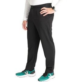Cherokee Men's Scrub Pants with 5 Pockets, Zip Fly, and Elastic Waistband for All-Day Comfort - CK131AS, XS Short, Black