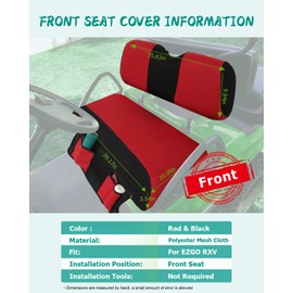 ILVGOLF Golf Cart Seat Covers for EZGO RXV Front Seat Cushion, Two-Color Design, Adjustable Straps and Retractable Buckle, No Stapler Required, with Storage Bag