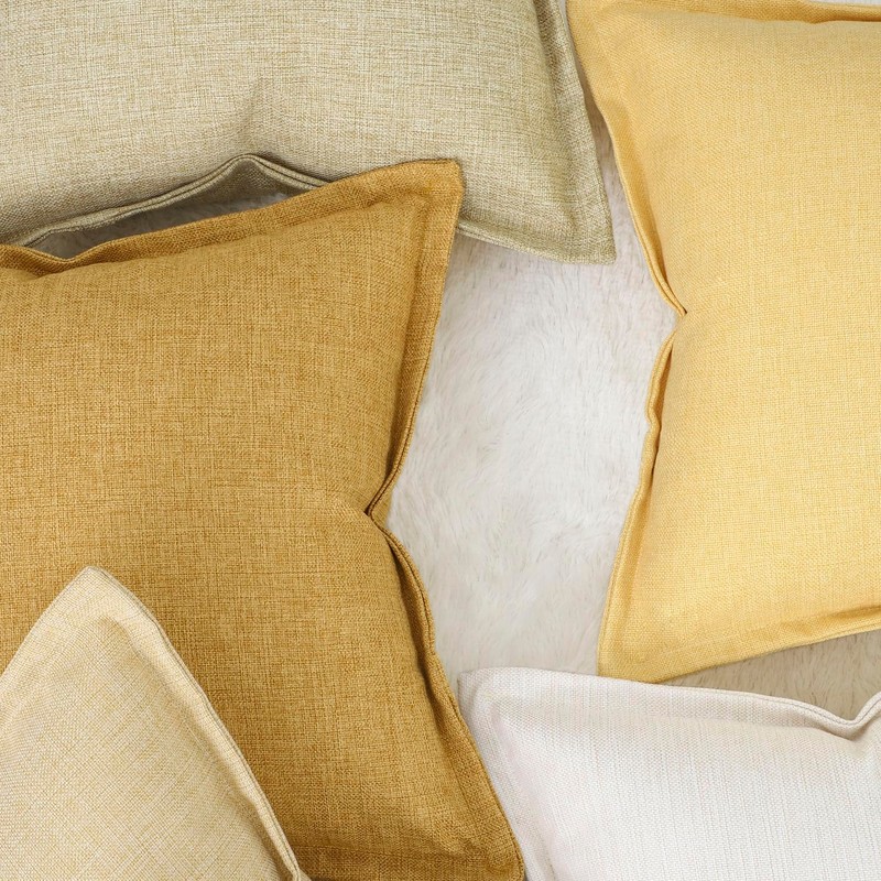 Madizz Set of 2 Linen Cushion Covers with Wide Edge,