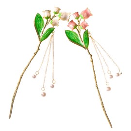 Beavorty 2pcs Vintage Chinese Hair Accessories Pearl Tassel Hair Sticks for Stylish Hairdos