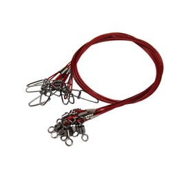 Facikono Fishing Leaders Line Steel Leaders Fishing Saltwater 125LB Fishing Leaders with Swivels and Snaps, 19.68in