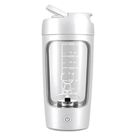 Electric Shaker Bottle for Protein Mixes USB Rechargeable (White)