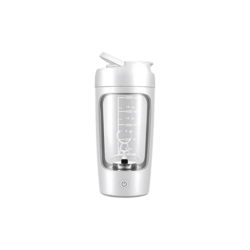 Electric Shaker Bottle for Protein Mixes USB Rechargeable (White)