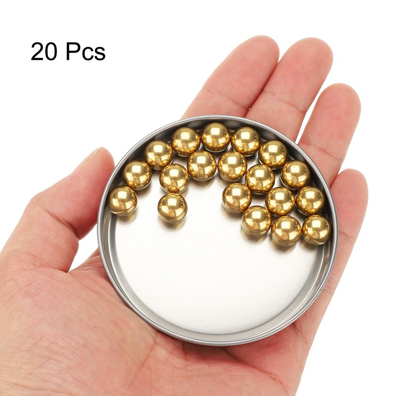 sourcing map 20 Pcs Precision Solid Brass Bearing Balls 10mm