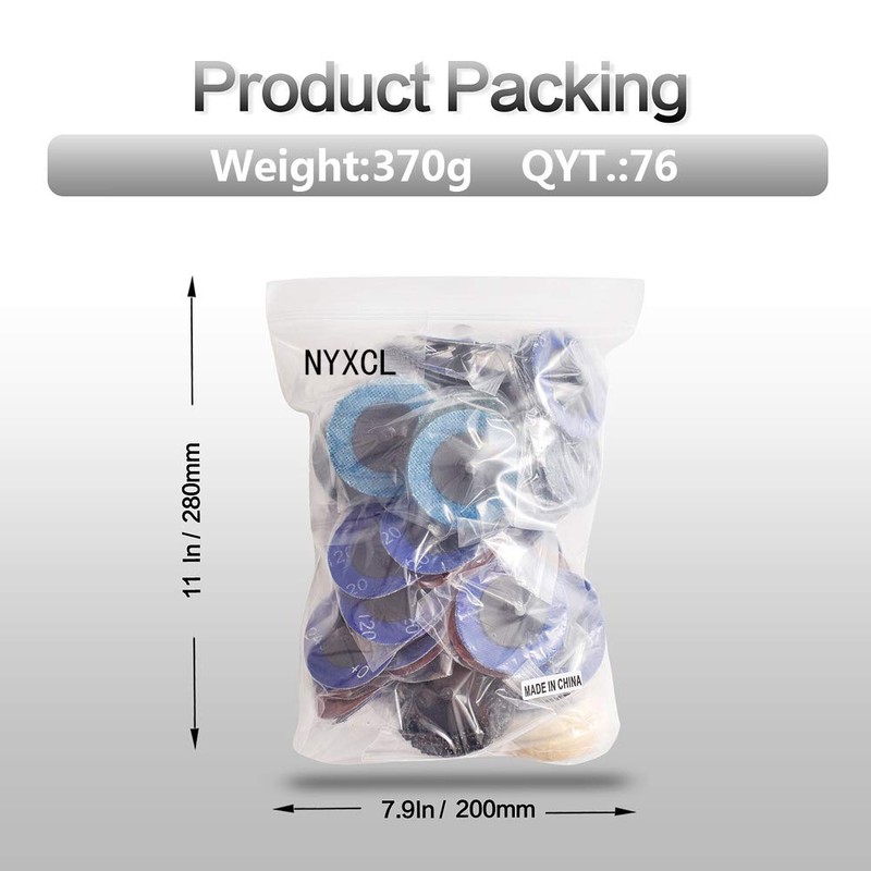 NYXCL 60Pcs Sanding Discs Set, 2 inch Quick Change Sanding