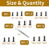 Zmbroll 1500Pcs Tiny Micro Repair Screw Metric M1/M1.2/M1.4/M1.6/M1.7 Black Carbon